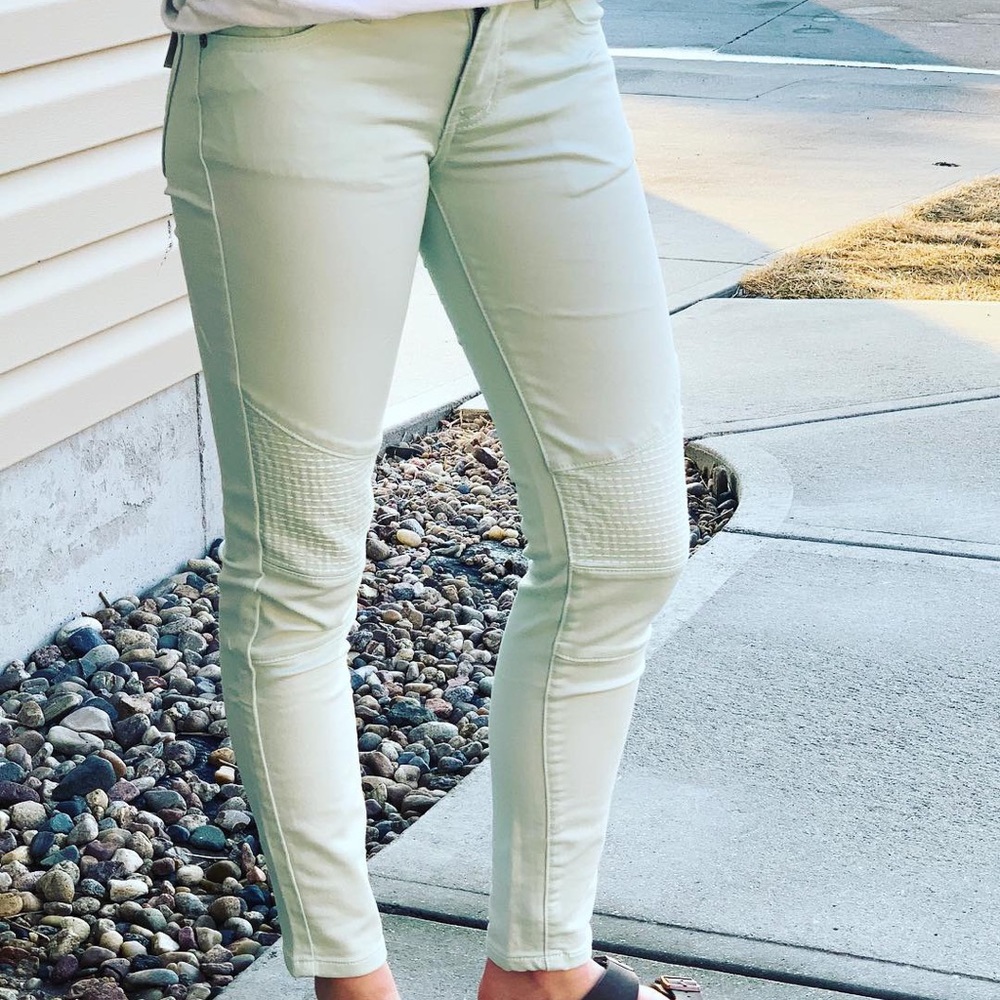 Mint moto jeans